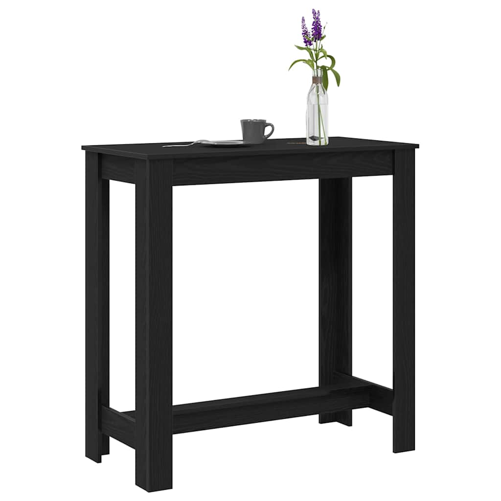 Bartisch Schwarz Eichen-Optik 102 x 50 x 103,5 cm Holzwerkstoff